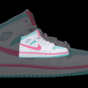 Jordan 1 Mid White Pink Green Soar