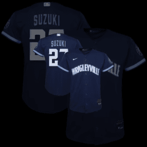 Seiya Suzuki Chicago Cubs Nike Preschool City Connect Script Replica Player Jersey – Navy