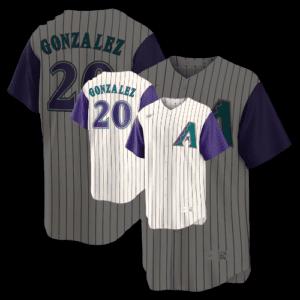 Luis Gonzalez Arizona Diamondbacks Nike Alternate Cooperstown Collection Player Jersey – Cream/Purple