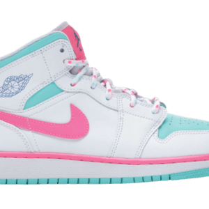 Jordan 1 Mid White Pink Green Soar