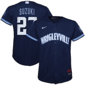 Seiya Suzuki Chicago Cubs Nike Preschool City Connect Script Replica Player Jersey – Navy