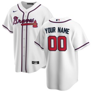 Atlanta Braves Nike Home Replica Custom Jersey – White