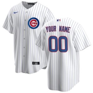 Chicago Cubs Nike Home Replica Custom Jersey – White