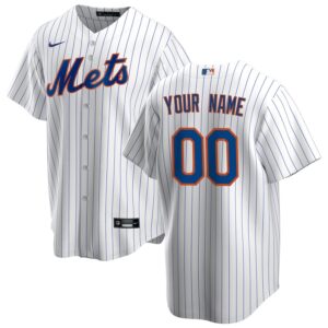 New York Mets Nike Home Replica Custom Jersey – White