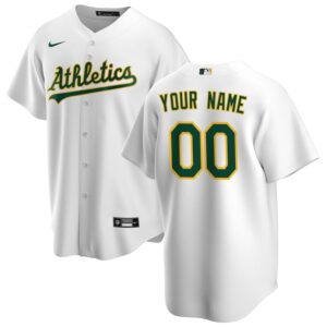 Oakland Athletics Nike Home Replica Custom Jersey – White