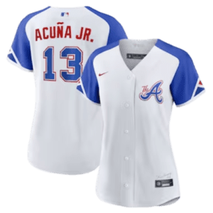 Ronald Acuña Jr. Atlanta Braves Nike Women’s 2023 City Connect Replica Player Jersey – White