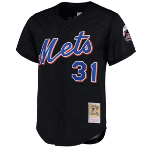 Mike Piazza New York Mets Mitchell & Ness Cooperstown Collection Mesh Batting Practice Button-Up Jersey – Black