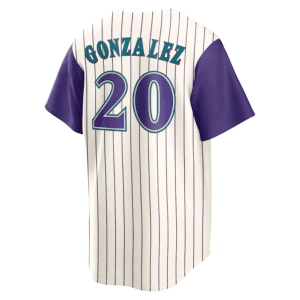 Luis Gonzalez Arizona Diamondbacks Nike Alternate Cooperstown Collection Player Jersey – Cream/Purple