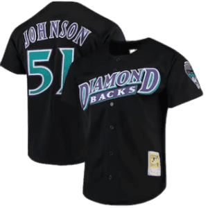 Randy Johnson Arizona Diamondbacks Mitchell & Ness Cooperstown Collection Mesh Batting Practice Button-Up Jersey – Black